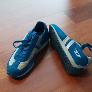 Teal and silver sneakers